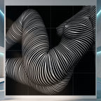 OLYMPIA | Hypnotic Reclined Female Op Art | Luxury Multi-Print Wall Art | 1-Of-1
