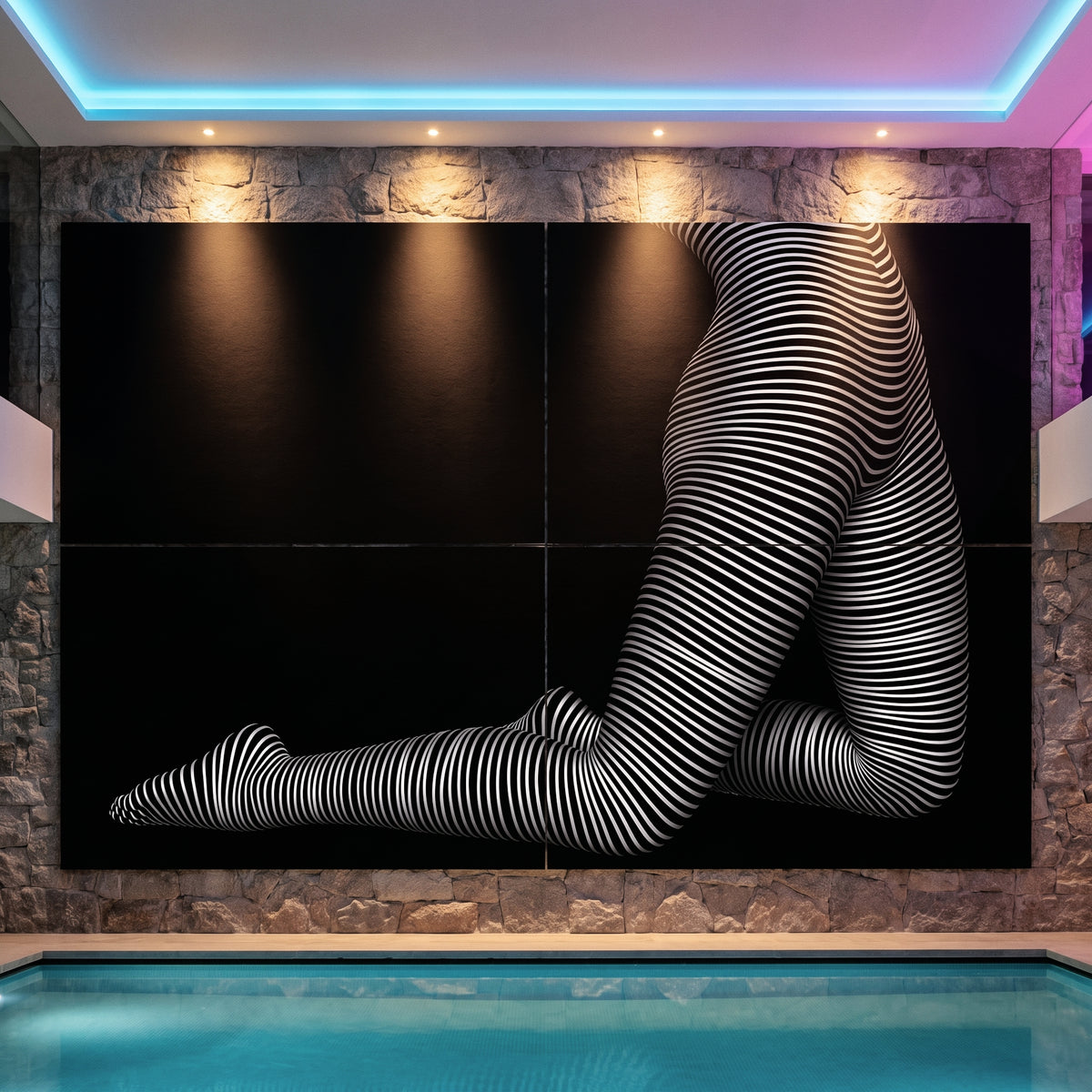 PEARL | Minimalist Kneeling Female Silhouette Op Art | Luxury Multi-Print Wall Art | 1-Of-1
