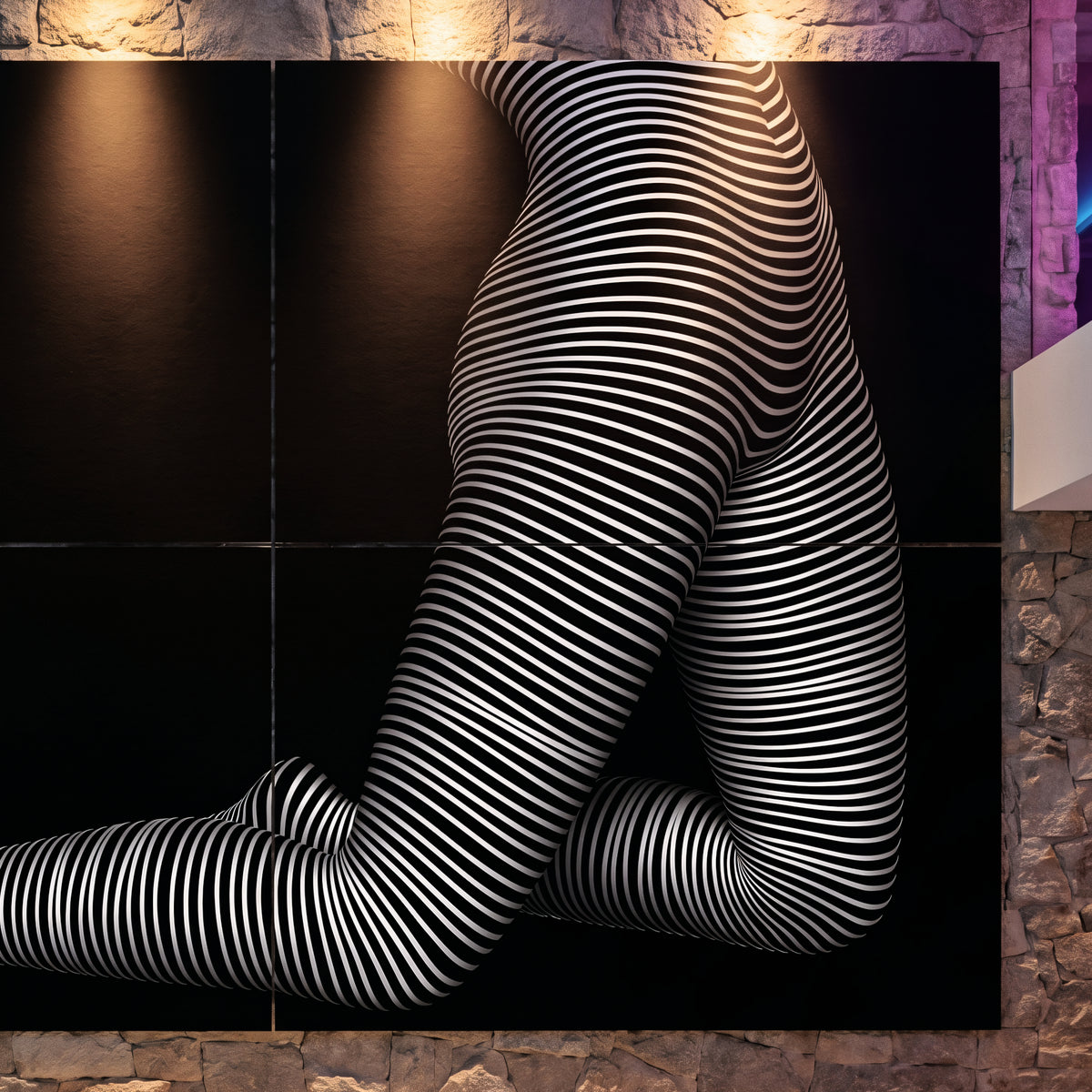 PEARL | Minimalist Kneeling Female Silhouette Op Art | Luxury Multi-Print Wall Art | 1-Of-1