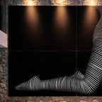PEARL | Minimalist Kneeling Female Silhouette Op Art | Luxury Multi-Print Wall Art | 1-Of-1