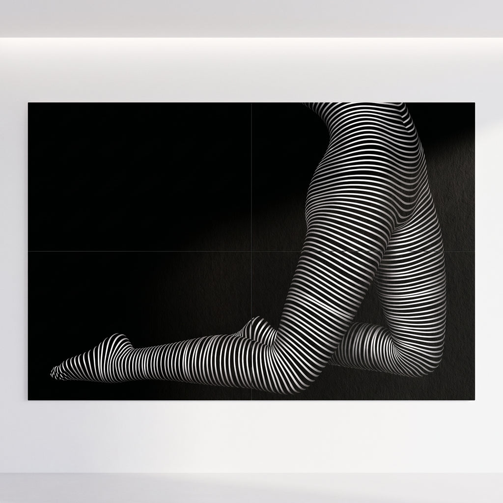 PEARL | Minimalist Kneeling Female Silhouette Op Art | Luxury Multi-Print Wall Art | 1-Of-1