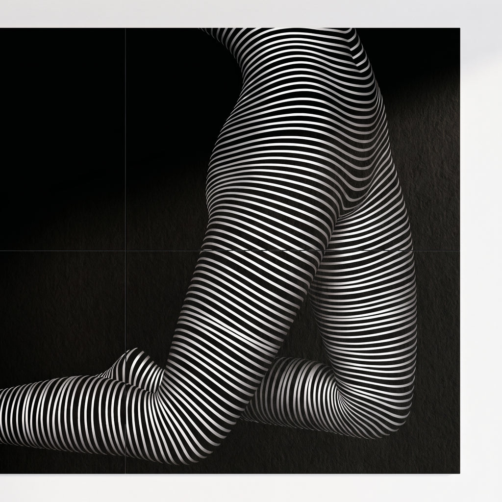 PEARL | Minimalist Kneeling Female Silhouette Op Art | Luxury Multi-Print Wall Art | 1-Of-1