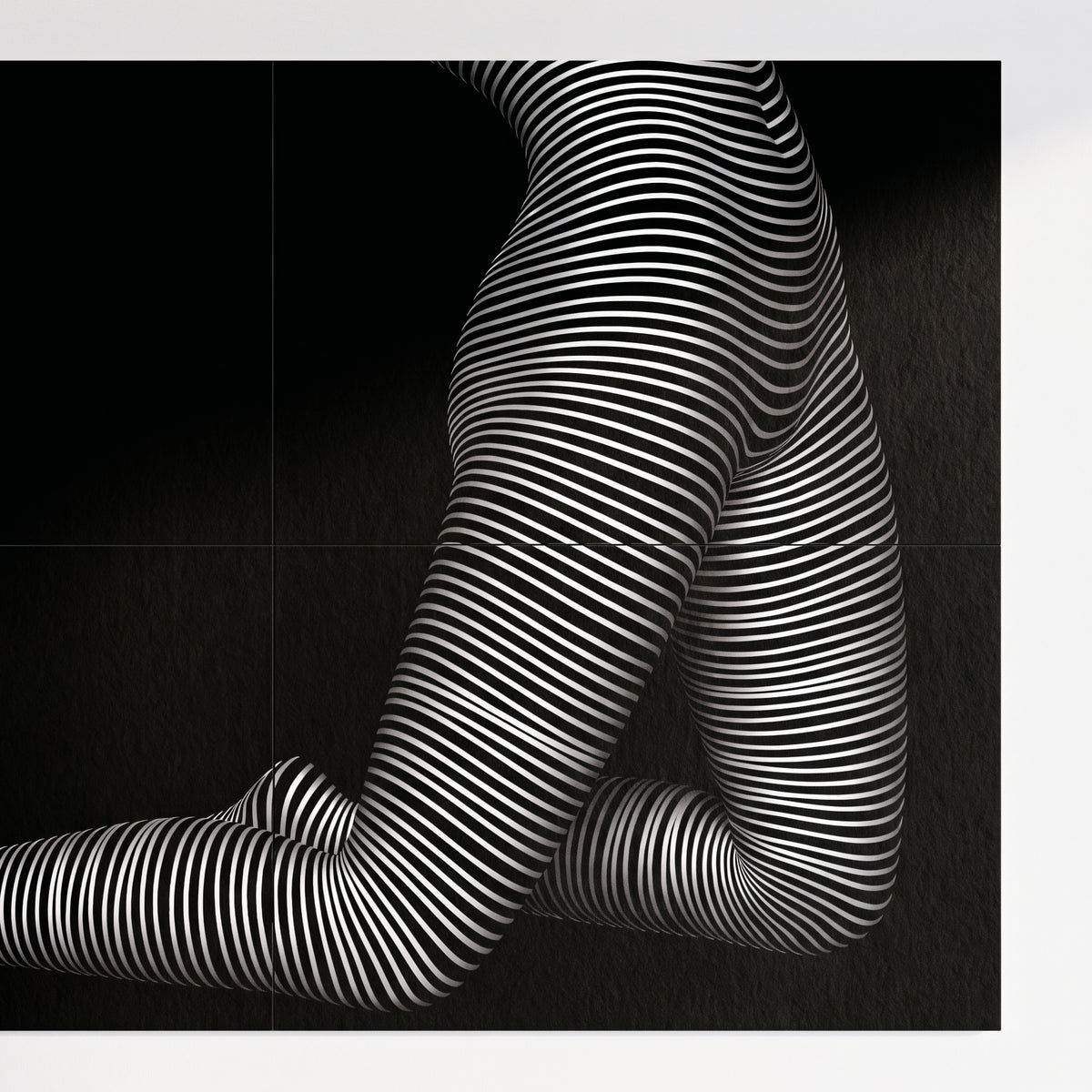 PEARL | Minimalist Kneeling Female Silhouette Op Art | Luxury Multi-Print Wall Art | 1-Of-1