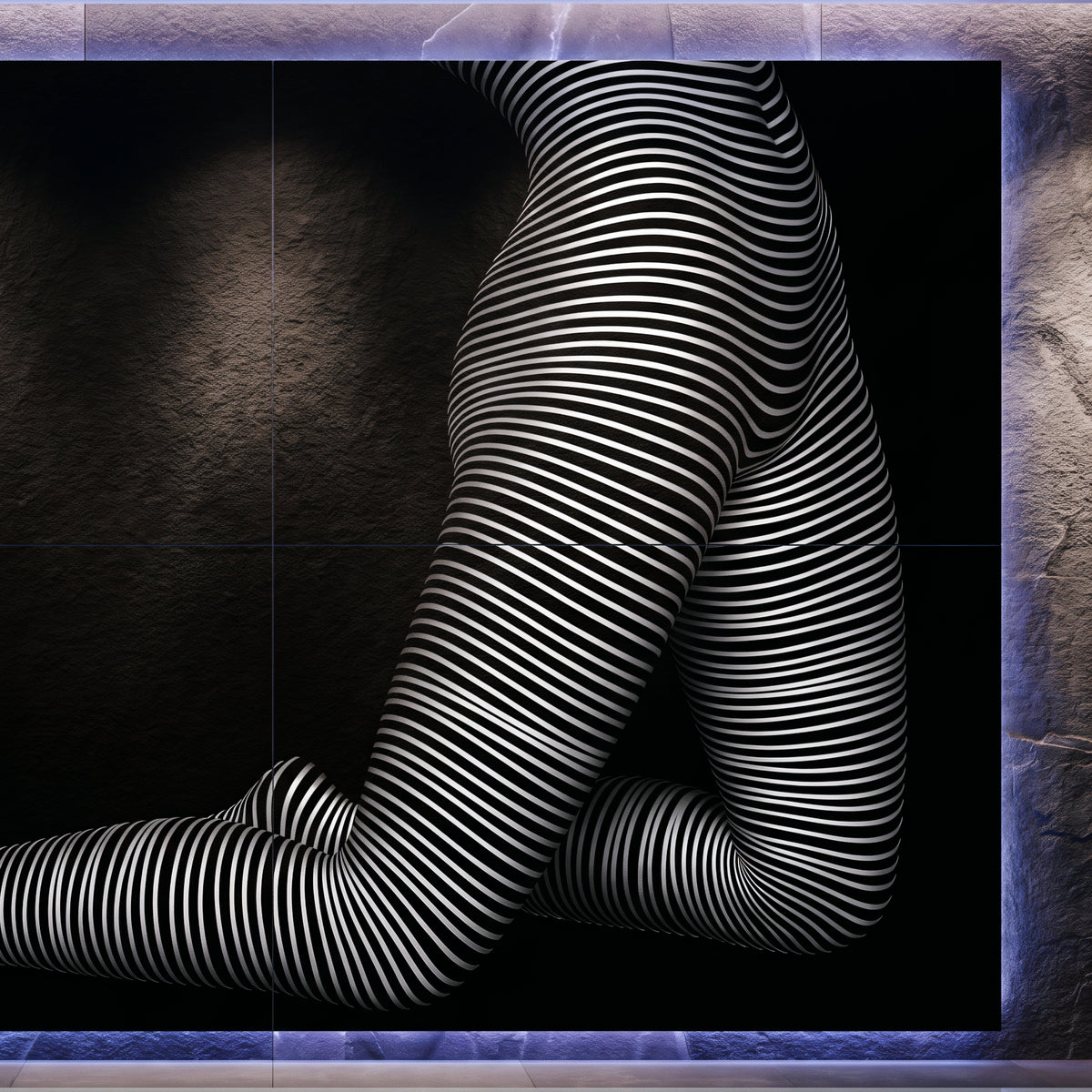 PEARL | Minimalist Kneeling Female Silhouette Op Art | Luxury Multi-Print Wall Art | 1-Of-1