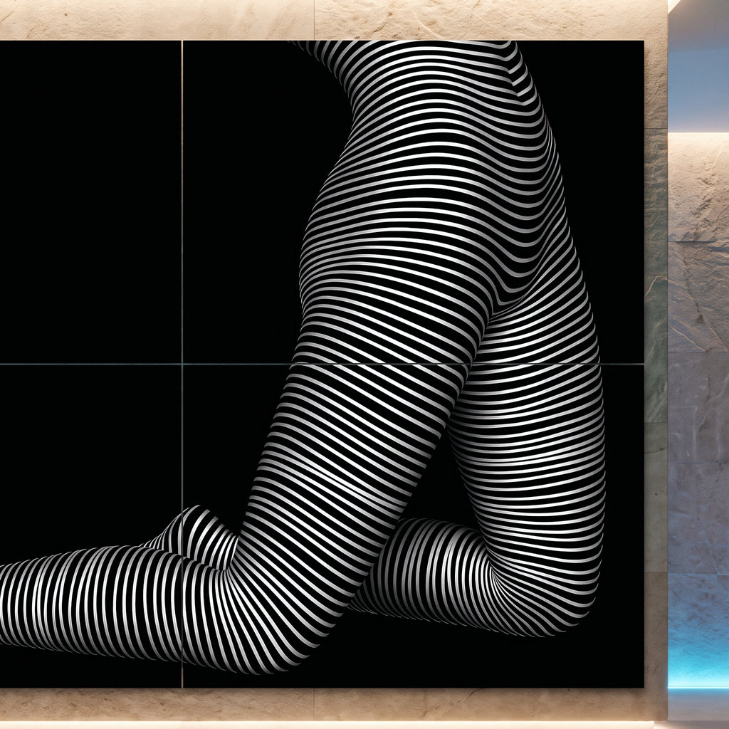 PEARL | Minimalist Kneeling Female Silhouette Op Art | Luxury Multi-Print Wall Art | 1-Of-1