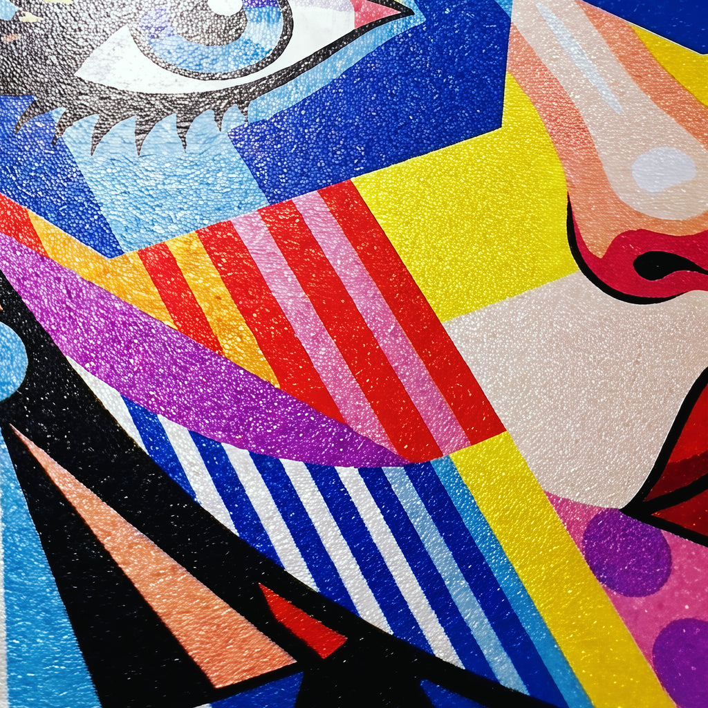 PRIMA | Modern Geometric Female Portrait Wall Art | Vibrant Pop Art Print