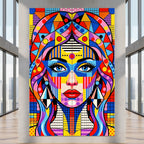 PRIMA | Modern Geometric Female Portrait Pop Art | Vibrant Multi-Print Wall Art