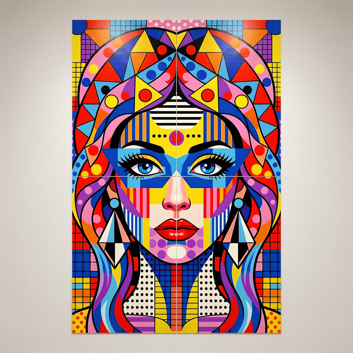 PRIMA | Modern Geometric Female Portrait Pop Art | Vibrant Multi-Print Wall Art