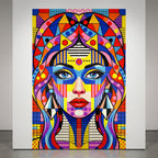 PRIMA | Modern Geometric Female Portrait Pop Art | Vibrant Multi-Print Wall Art