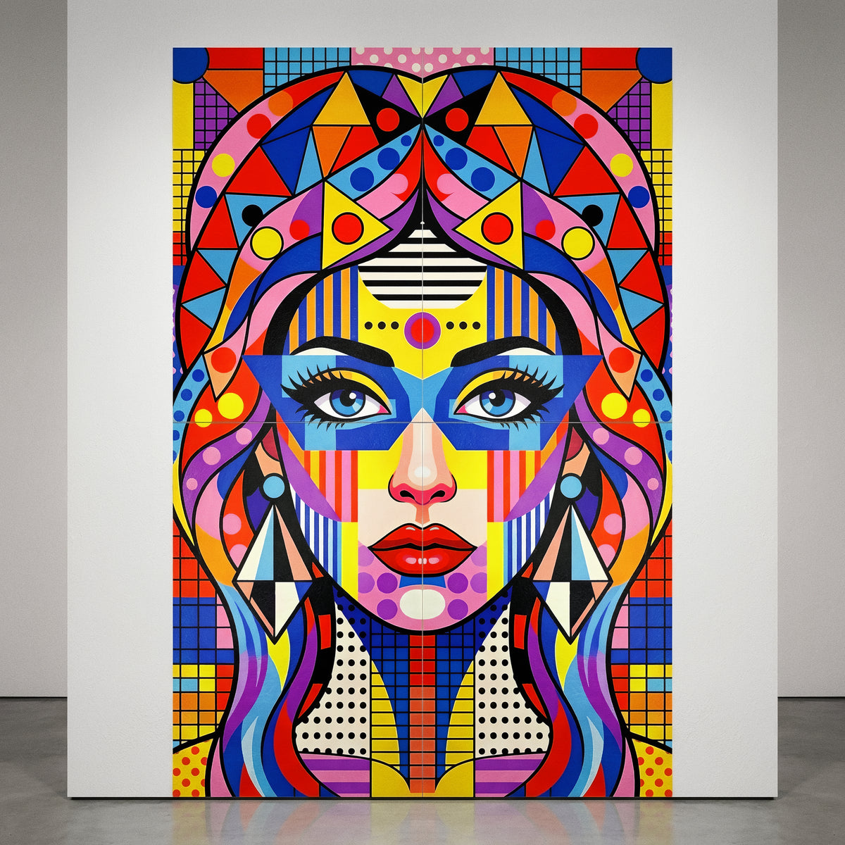 PRIMA | Modern Geometric Female Portrait Pop Art | Vibrant Multi-Print Wall Art