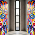PRIMA | Modern Geometric Female Portrait Pop Art | Vibrant Multi-Print Wall Art