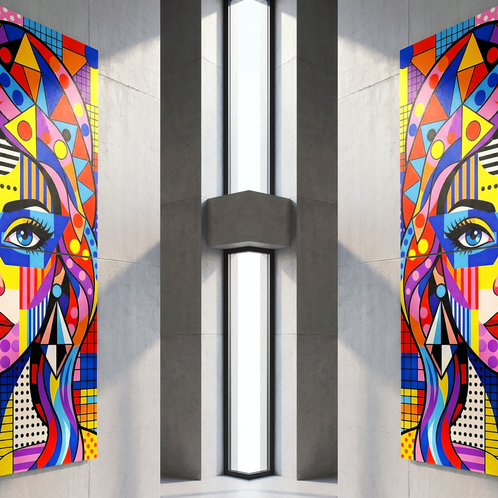 PRIMA | Modern Geometric Female Portrait Pop Art | Vibrant Multi-Print Wall Art
