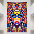 PRIMA | Modern Geometric Female Portrait Pop Art | Vibrant Multi-Print Wall Art