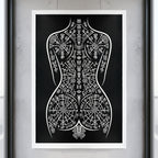 RITUAL | Esoteric Minimalist Female Figure Wall Art | Gothic Luxury Decor Print