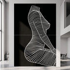 SILK | Minimalist Crouched Female Body Op Art | Luxury Multi-Print Wall Art | 1-Of-1