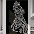 SILK | Minimalist Crouched Female Body Op Art | Luxury Multi-Print Wall Art | 1-Of-1