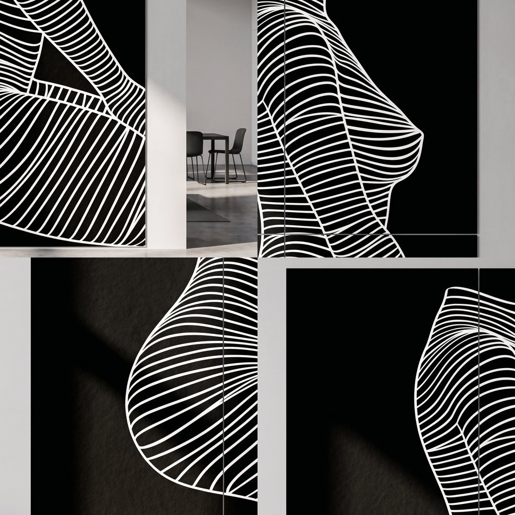 SILK | Minimalist Crouched Female Body Op Art | Luxury Multi-Print Wall Art | 1-Of-1