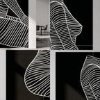 SILK | Minimalist Crouched Female Body Op Art | Luxury Multi-Print Wall Art | 1-Of-1