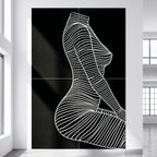 SILK | Minimalist Crouched Female Body Op Art | Luxury Multi-Print Wall Art | 1-Of-1