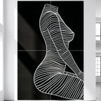 SILK | Minimalist Crouched Female Body Op Art | Luxury Multi-Print Wall Art | 1-Of-1