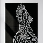 SILK | Minimalist Crouched Female Body Op Art | Luxury Multi-Print Wall Art | 1-Of-1