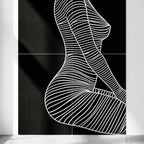 SILK | Minimalist Crouched Female Body Op Art | Luxury Multi-Print Wall Art | 1-Of-1