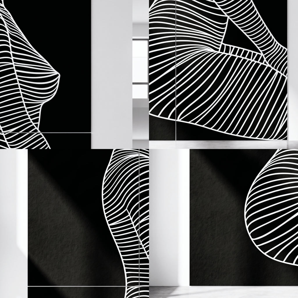 SILK | Minimalist Crouched Female Body Op Art | Luxury Multi-Print Wall Art | 1-Of-1