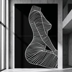 SILK | Minimalist Crouched Female Body Op Art | Luxury Multi-Print Wall Art | 1-Of-1
