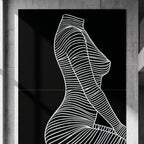 SILK | Minimalist Crouched Female Body Op Art | Luxury Multi-Print Wall Art | 1-Of-1