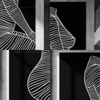 SILK | Minimalist Crouched Female Body Op Art | Luxury Multi-Print Wall Art | 1-Of-1