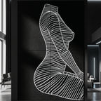 SILK | Minimalist Crouched Female Body Op Art | Luxury Multi-Print Wall Art | 1-Of-1