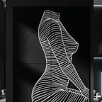SILK | Minimalist Crouched Female Body Op Art | Luxury Multi-Print Wall Art | 1-Of-1