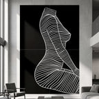 SILK | Minimalist Crouched Female Body Op Art | Luxury Multi-Print Wall Art | 1-Of-1