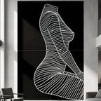 SILK | Minimalist Crouched Female Body Op Art | Luxury Multi-Print Wall Art | 1-Of-1