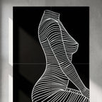 SILK | Minimalist Crouched Female Body Op Art | Luxury Multi-Print Wall Art | 1-Of-1