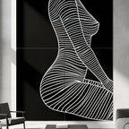 SILK | Minimalist Crouched Female Body Op Art | Luxury Multi-Print Wall Art | 1-Of-1