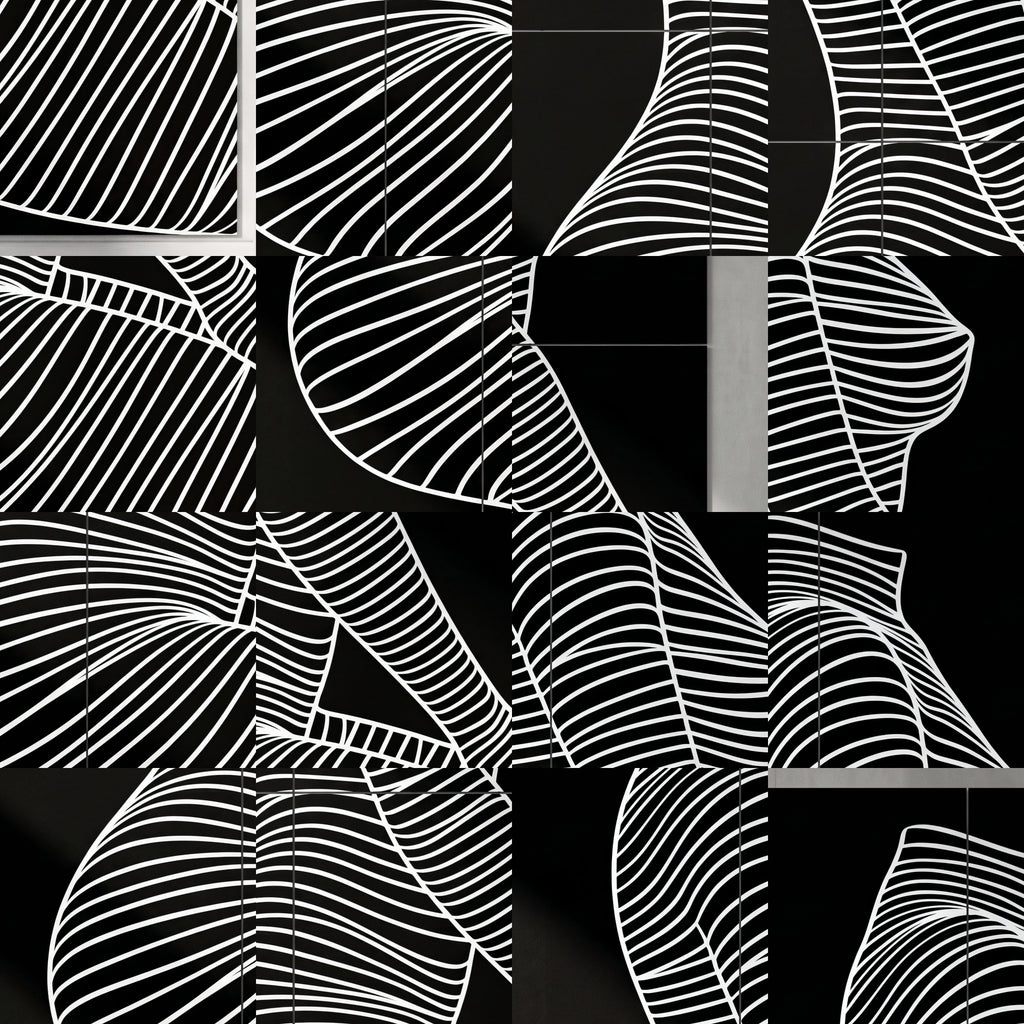 SILK | Minimalist Crouched Female Body Op Art | Luxury Multi-Print Wall Art | 1-Of-1