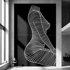 SILK | Minimalist Crouched Female Body Op Art | Luxury Multi-Print Wall Art | 1-Of-1