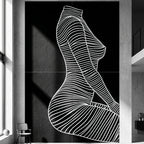 SILK | Minimalist Crouched Female Body Op Art | Luxury Multi-Print Wall Art | 1-Of-1