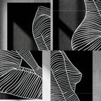 SILK | Minimalist Crouched Female Body Op Art | Luxury Multi-Print Wall Art | 1-Of-1