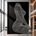 SILK | Minimalist Crouched Female Body Op Art | Luxury Multi-Print Wall Art | 1-Of-1