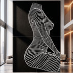 SILK | Minimalist Crouched Female Body Op Art | Luxury Multi-Print Wall Art | 1-Of-1
