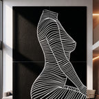 SILK | Minimalist Crouched Female Body Op Art | Luxury Multi-Print Wall Art | 1-Of-1
