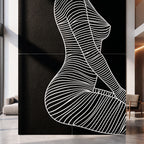 SILK | Minimalist Crouched Female Body Op Art | Luxury Multi-Print Wall Art | 1-Of-1