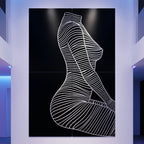 SILK | Minimalist Crouched Female Body Op Art | Luxury Multi-Print Wall Art | 1-Of-1