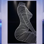 SILK | Minimalist Crouched Female Body Op Art | Luxury Multi-Print Wall Art | 1-Of-1