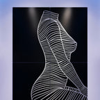 SILK | Minimalist Crouched Female Body Op Art | Luxury Multi-Print Wall Art | 1-Of-1