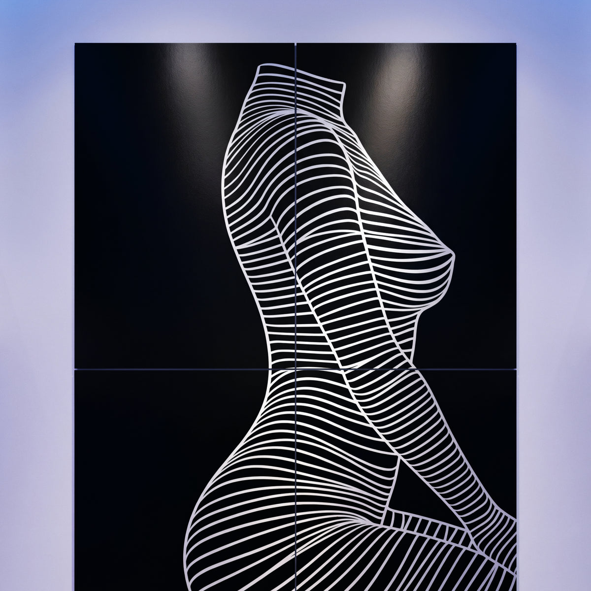 SILK | Minimalist Crouched Female Body Op Art | Luxury Multi-Print Wall Art | 1-Of-1