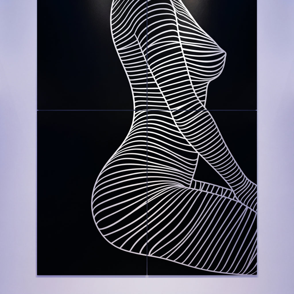 SILK | Minimalist Crouched Female Body Op Art | Luxury Multi-Print Wall Art | 1-Of-1