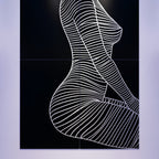 SILK | Minimalist Crouched Female Body Op Art | Luxury Multi-Print Wall Art | 1-Of-1
